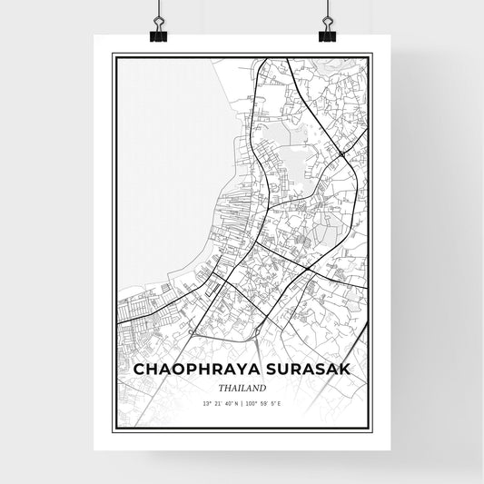 Chaophraya Surasak Thailand - Premium City Map Poster
