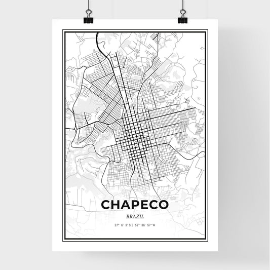 Chapeco Brazil - Premium City Map Poster