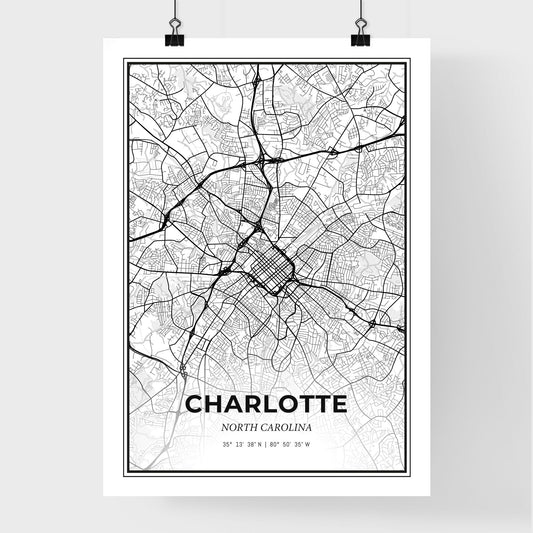 Charlotte North Carolina - Premium City Map Poster