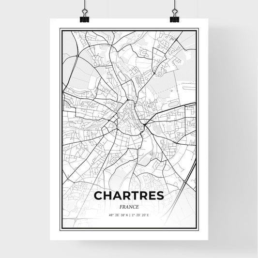 Chartres France - Premium City Map Poster