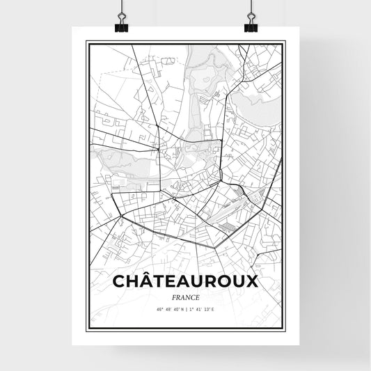 Châteauroux France - Premium City Map Poster