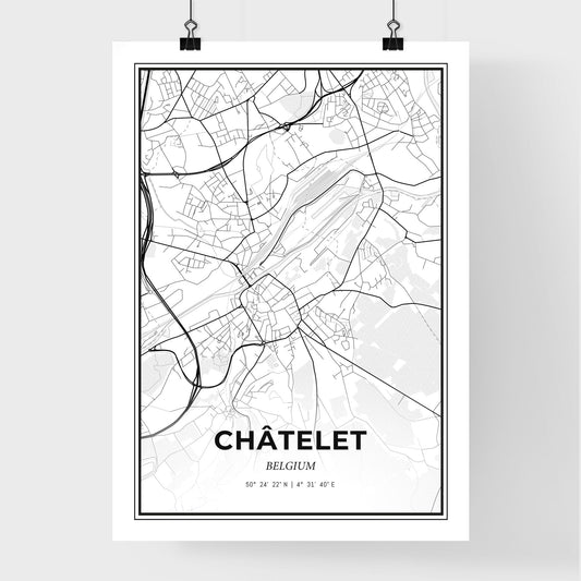 Châtelet Belgium - Premium City Map Poster