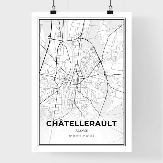 Châtellerault France - Premium City Map Poster
