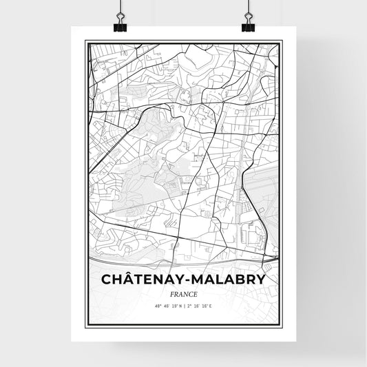 Châtenay-Malabry France - Premium City Map Poster