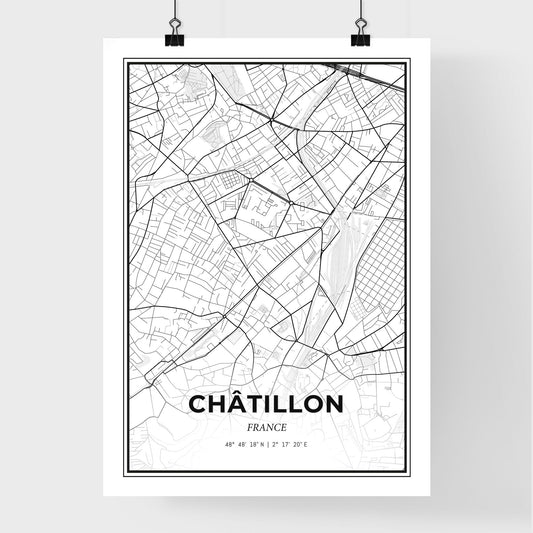 Châtillon France - Premium City Map Poster
