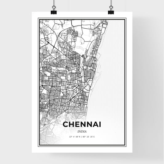 Chennai India - Premium City Map Poster