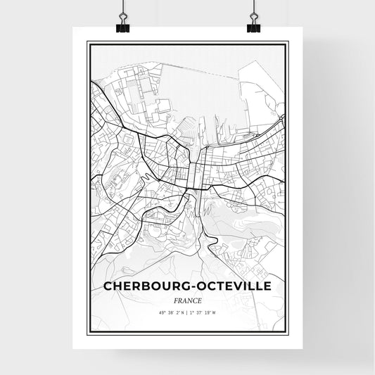 Cherbourg-Octeville France - Premium City Map Poster