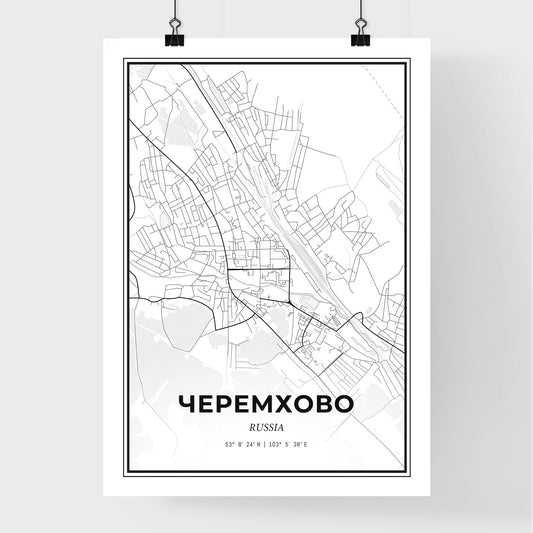 Cheremkhovo Russia - Premium City Map Poster