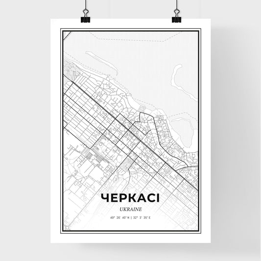 Cherkasy Ukraine - Premium City Map Poster
