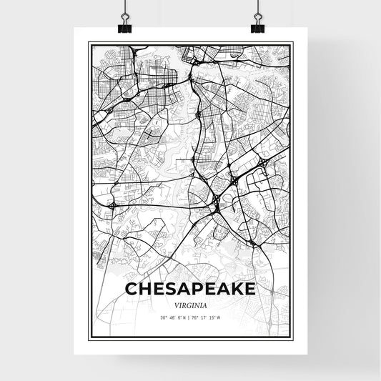 Chesapeake Virginia - Premium City Map Poster