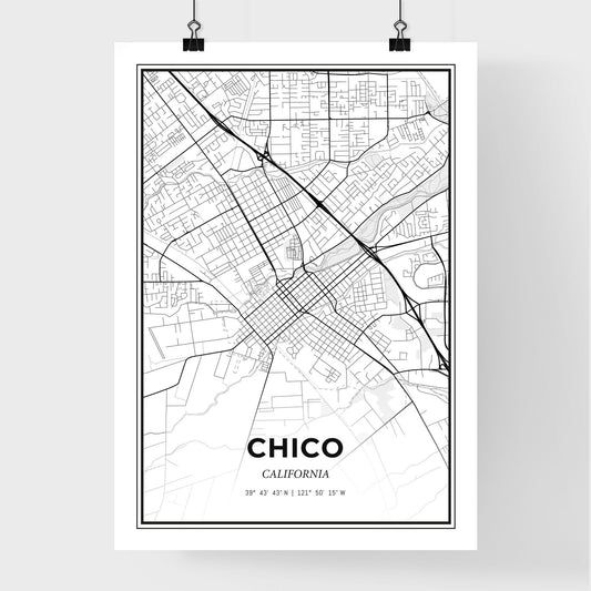 Chico California - Premium City Map Poster