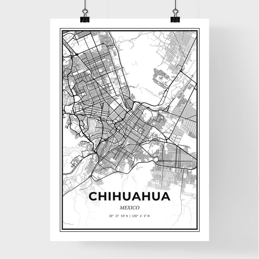Chihuahua Mexico - Premium City Map Poster