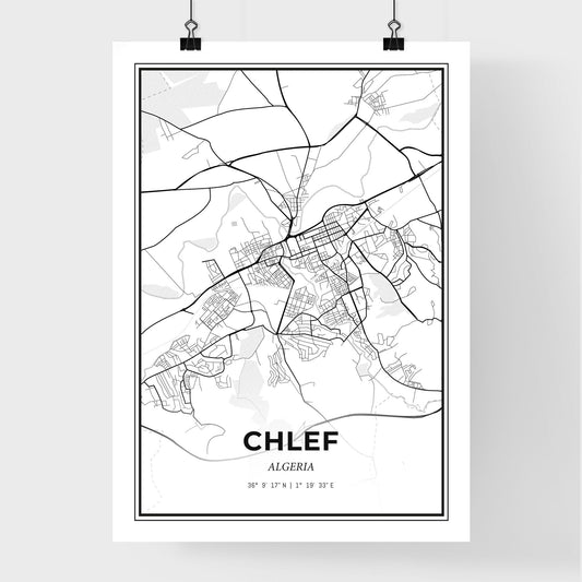 Chlef Algeria - Premium City Map Poster