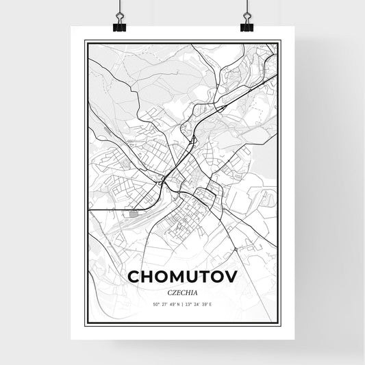 Chomutov Czechia - Premium City Map Poster
