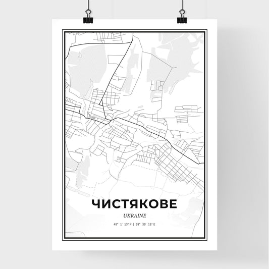 Chystiakove Ukraine - Premium City Map Poster