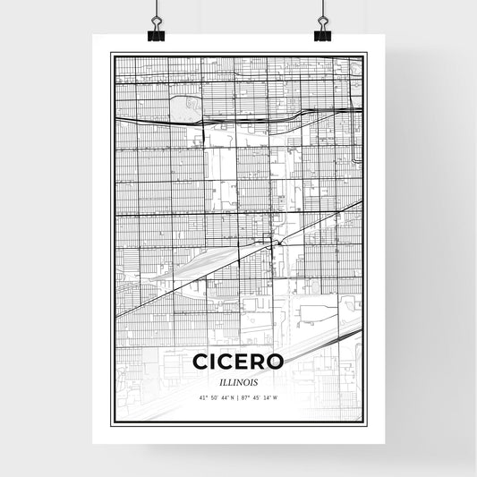 Cicero Illinois - Premium City Map Poster