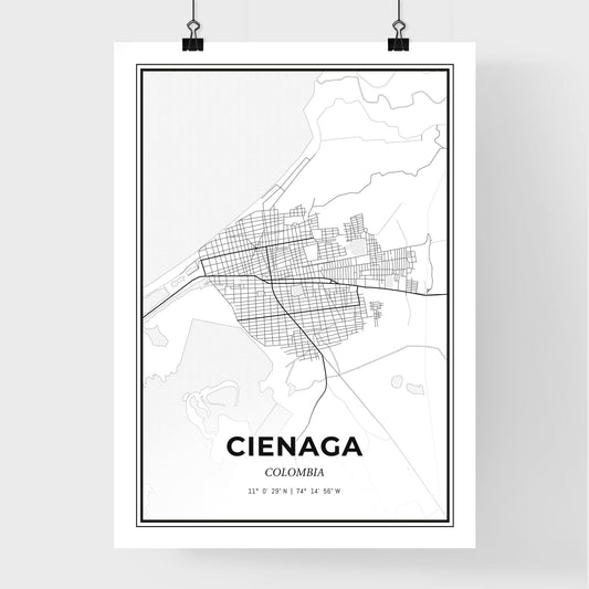 Cienaga Colombia - Premium City Map Poster