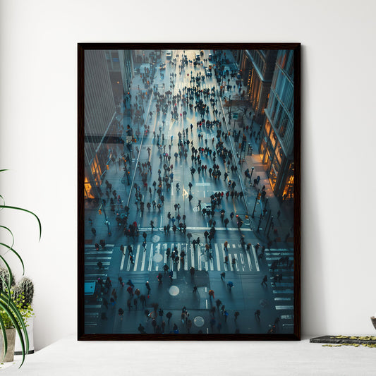 Vibrant City Scene Depicting Crowds, Blockchain Technology, and Currency Default Title