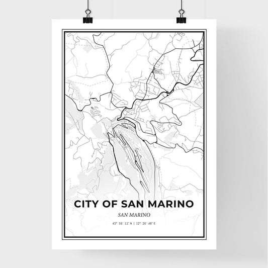 City of San Marino San Marino - Premium City Map Poster