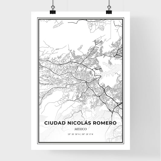 Ciudad Nicolás Romero Mexico - Premium City Map Poster