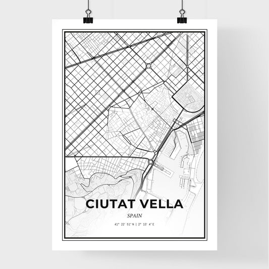 Ciutat Vella Spain - Premium City Map Poster