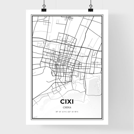 Cixi China - Premium City Map Poster