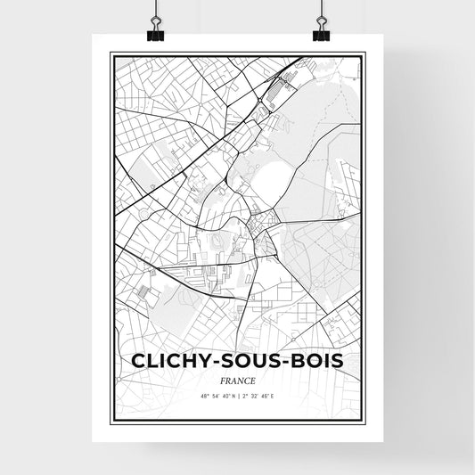 Clichy-sous-Bois France - Premium City Map Poster