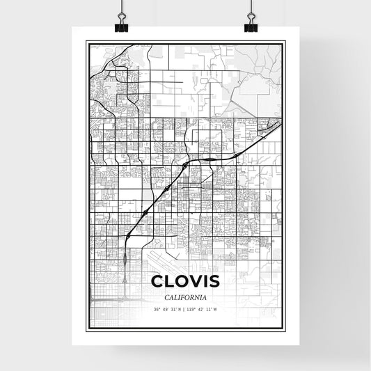 Clovis California - Premium City Map Poster