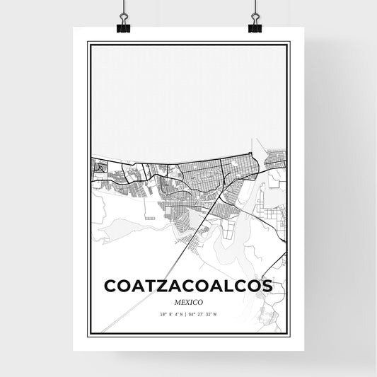Coatzacoalcos Mexico - Premium City Map Poster