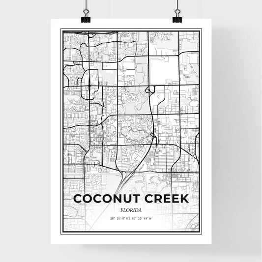Coconut Creek Florida - Premium City Map Poster