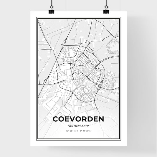 Coevorden Netherlands - Premium City Map Poster