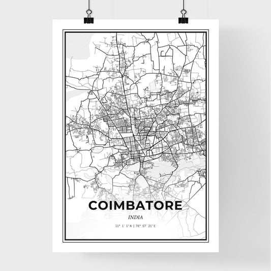 Coimbatore India - Premium City Map Poster