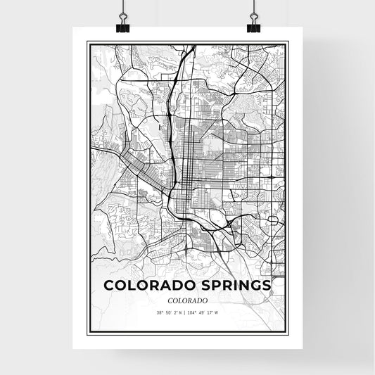 Colorado Springs Colorado - Premium City Map Poster