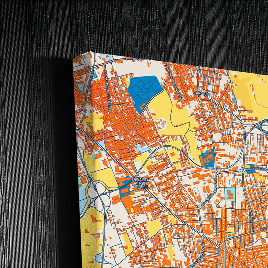 Afragola Italy Colorful City Map Canvas Print Detail