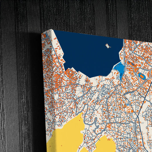 Ajmer India Colorful City Map Canvas Print Detail