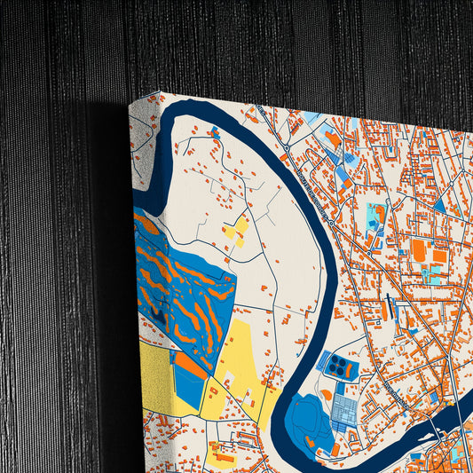Albi France Colorful City Map Canvas Print Detail