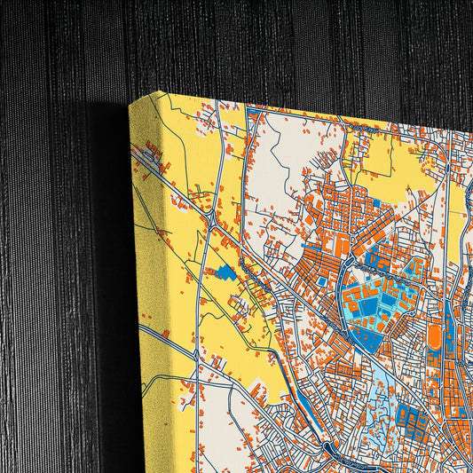Al Fayyum Egypt Colorful City Map Canvas Print Detail