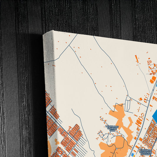 Alto Barinas Venezuela Colorful City Map Canvas Print Detail