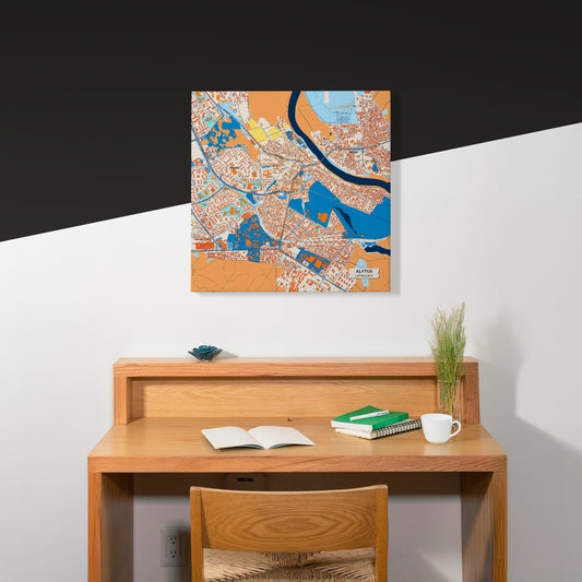 Alytus Lithuania Colorful City Map Canvas Print Scene
