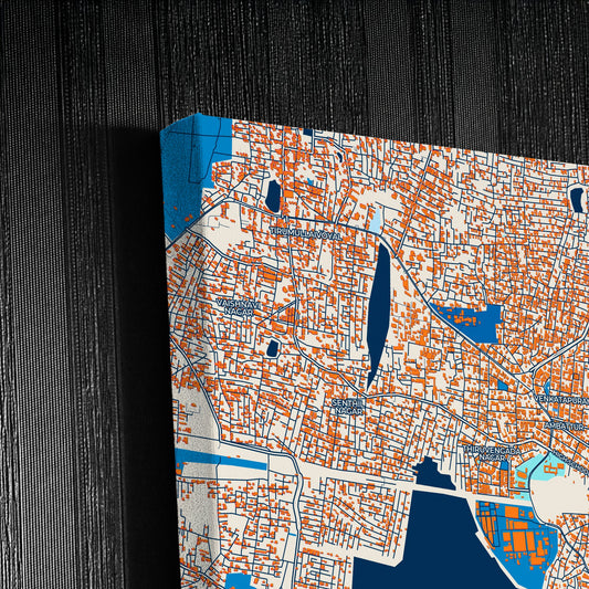 Ambattur India Colorful City Map Canvas Print Detail