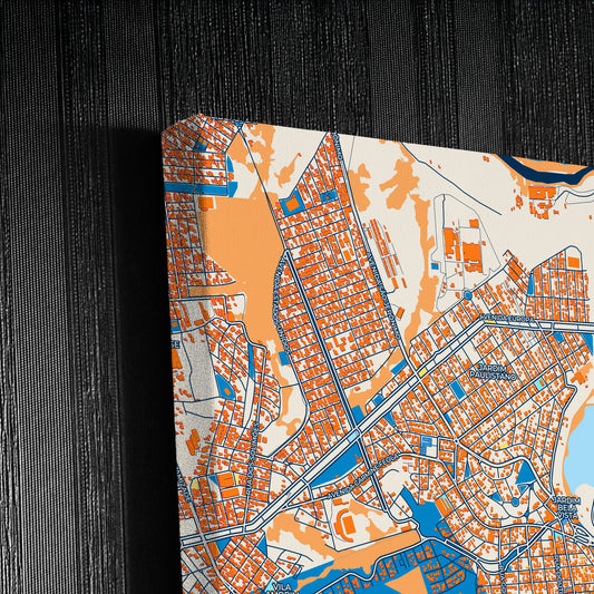 Americana Brazil Colorful City Map Canvas Print Detail