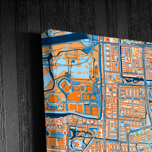 Amstelveen Netherlands Colorful City Map Canvas Print Detail
