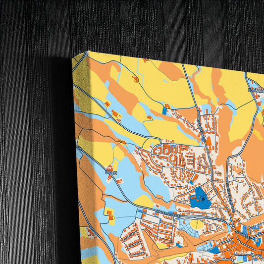 Amstetten Austria Colorful City Map Canvas Print Detail