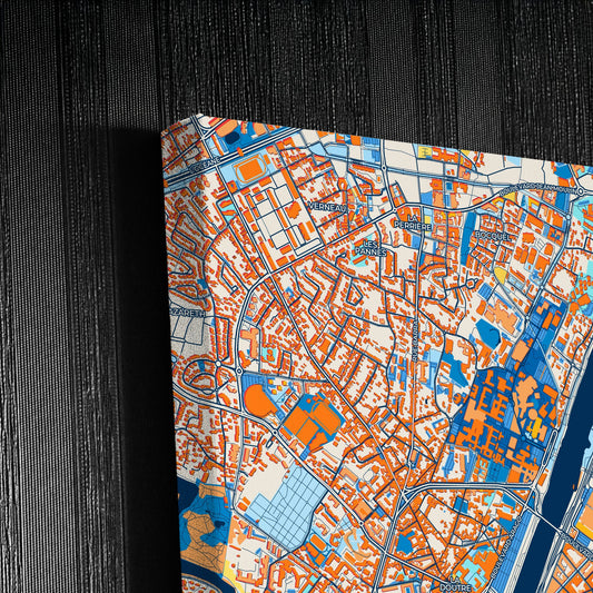 Angers France Colorful City Map Canvas Print Detail