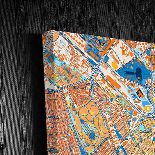 Ankara Turkey Colorful City Map Canvas Print Detail