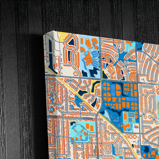 Ankeny Iowa Colorful City Map Canvas Print Detail