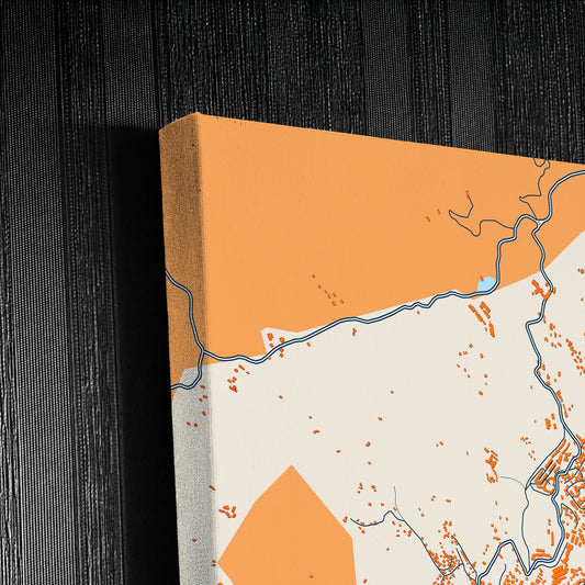 Annaba Algeria Colorful City Map Canvas Print Detail