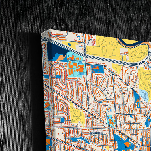 Ann Arbor Michigan Colorful City Map Canvas Print Detail