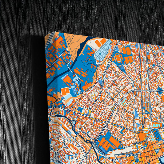 Annecy France Colorful City Map Canvas Print Detail
