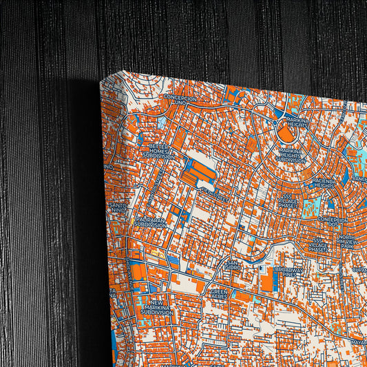 Antipolo Philippines Colorful City Map Canvas Print Detail